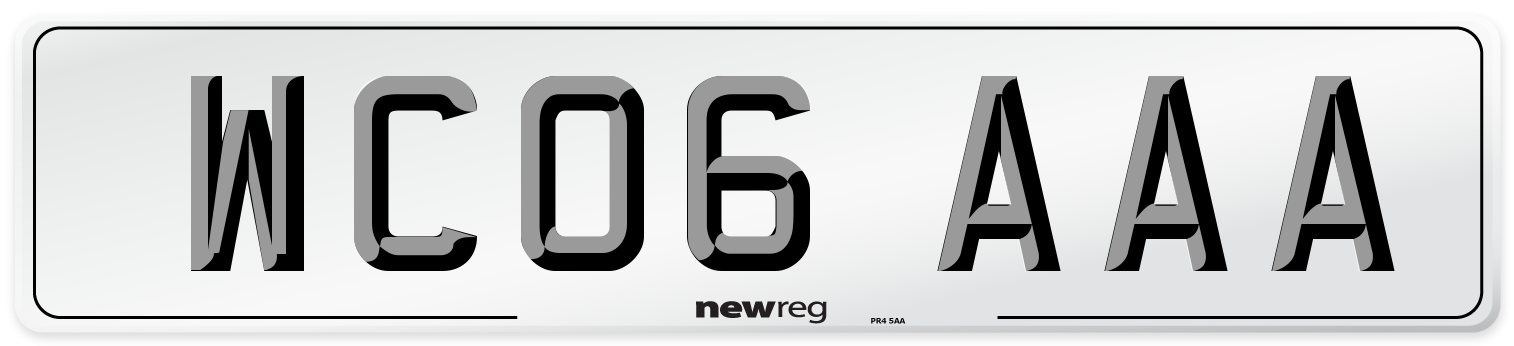 WC06 AAA Number Plate from New Reg